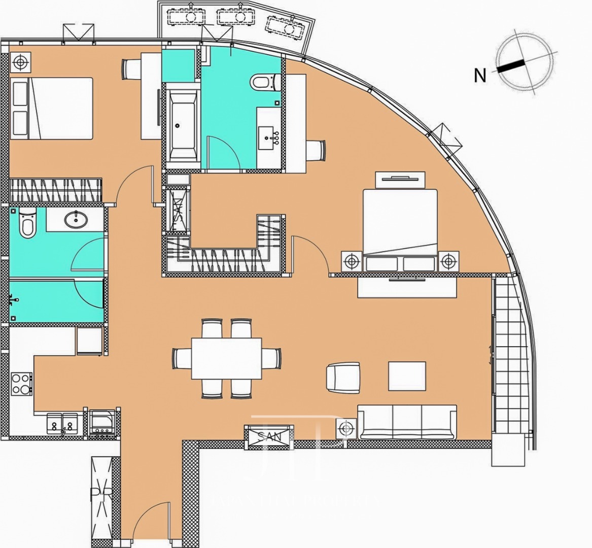 *Eight Thonglor* *small pet allowed*   120q.m 2bed corner unit rent 65,000THB in Eight Thonglor. 