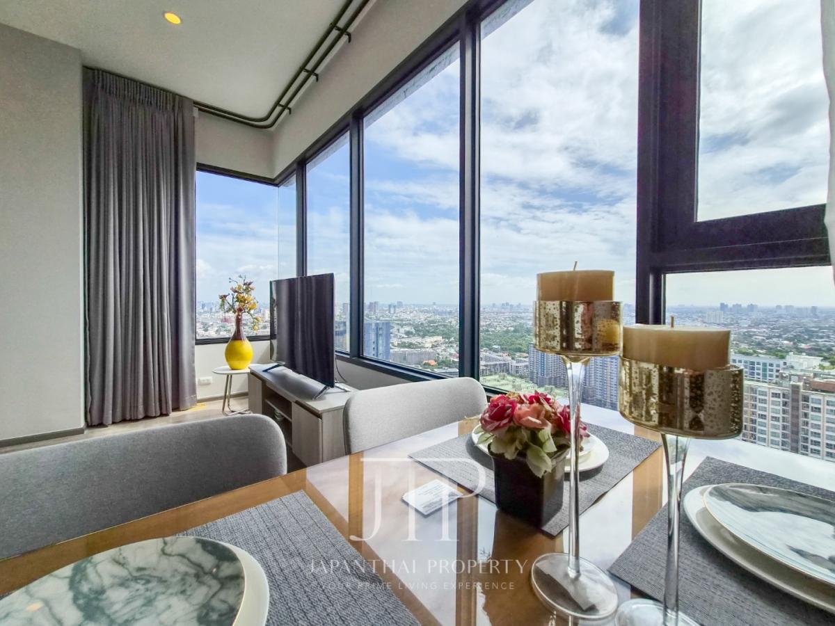 *Knightsbridge Prime Onnut*  Rent: 50,000THB  Super high floor open view 55sq.m 2bed unit for rent in Onnut 